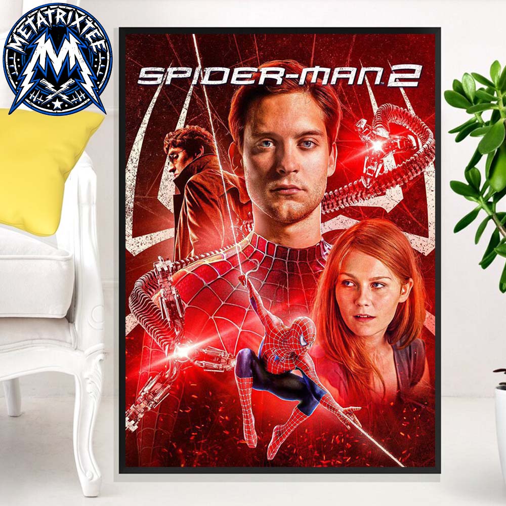 Spider Man 2 Tobey Maguire Sony Unique Alternative Movie Poster Redesign Gallery-Style Poster Canvas Spider Man 2 Tobey Maguire Sony Unique Alternative Movie Poster Redesign Gallery-Style Poster Canvas