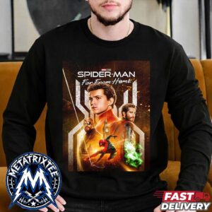 Spider Man Far From Home Tom Holland Sony Official Movie Poster Design Longsleeve T-Shirt
