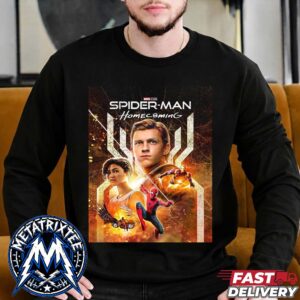 Spider Man Homecoming Tom Holland Sony Modern Movie Poster Art Vintage Longsleeve T-Shirt