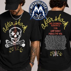 Stardust Skull Merch Tee For Aftershock Sacramento Festival 2026 At Discovery Park In California From October 1–4 Black T-Shirt