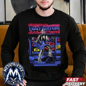 Take Cover Tour 2026 Foo Fighters Poster For Live Concert At Ford Field In Detroit Michigan On August 6 Black Longsleeve T-Shirt