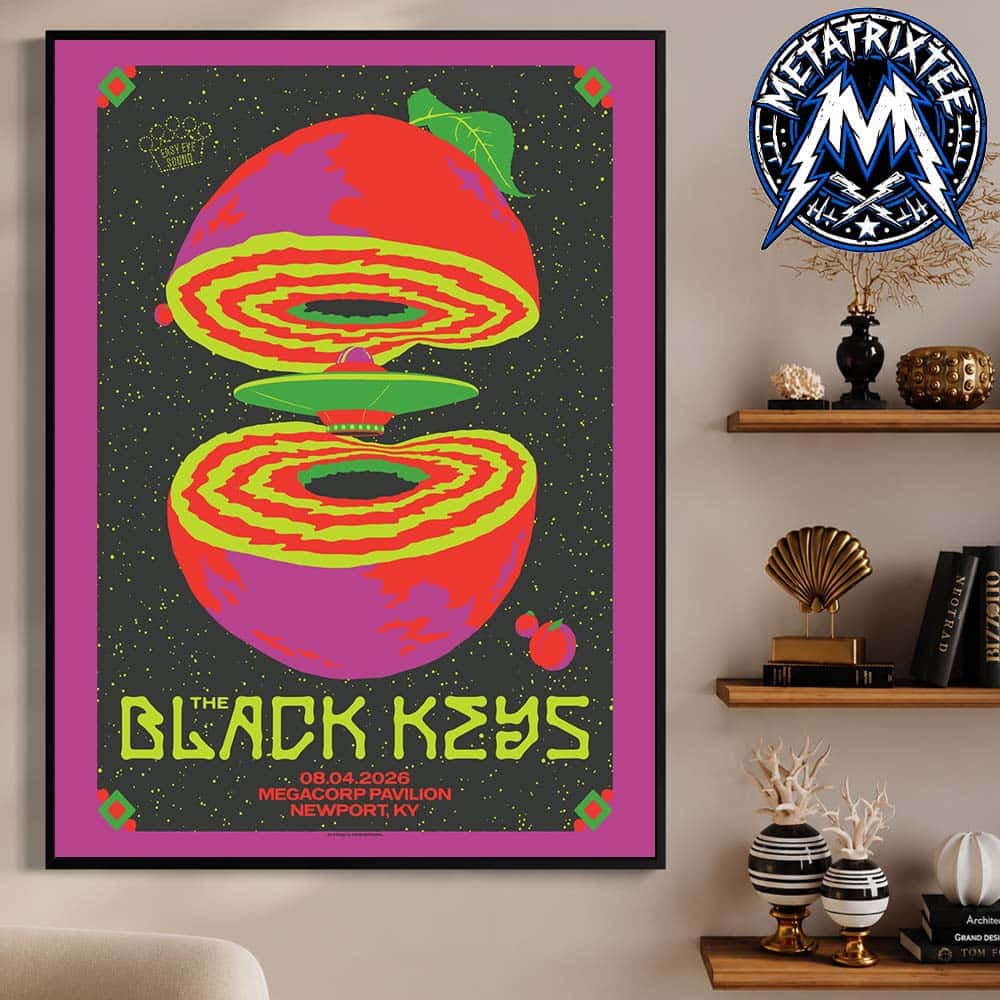 The Black Keys Poster For Peaches N Kream Tour At The MegaCorp Pavilion Outdoor In Newport Kentucky On August 4 2026 Professional Poster Canvas The Black Keys Poster For Peaches N Kream Tour At The MegaCorp Pavilion Outdoor In Newport Kentucky On August 4 2026 Professional Poster Canvas