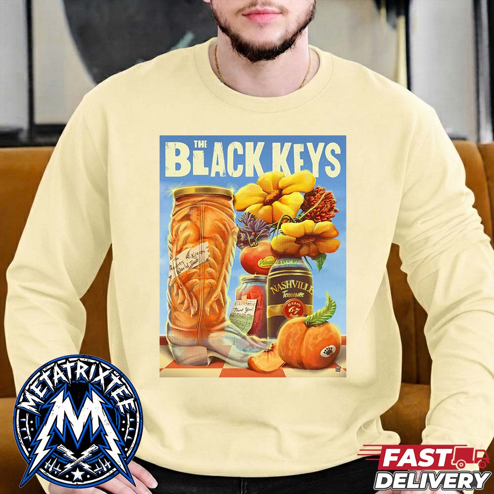 The Black Keys Poster For Peaches N Kream World Tour Two-Night Shows In Nashville Tennessee At The Pinnacle On August 6 and August 7 2026 Premium Longsleeve T-Shirt The Black Keys Poster For Peaches N Kream World Tour Two-Night Shows In Nashville Tennessee At The Pinnacle On August 6 and August 7 2026 Premium Longsleeve T-Shirt