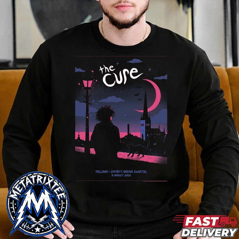 The Cure Concert Poster At Unibet Arena In Kvartal Tallinn On August 9 2026 Longsleeve T-Shirt The Cure Concert Poster At Unibet Arena In Kvartal Tallinn On August 9 2026 Longsleeve T-Shirt