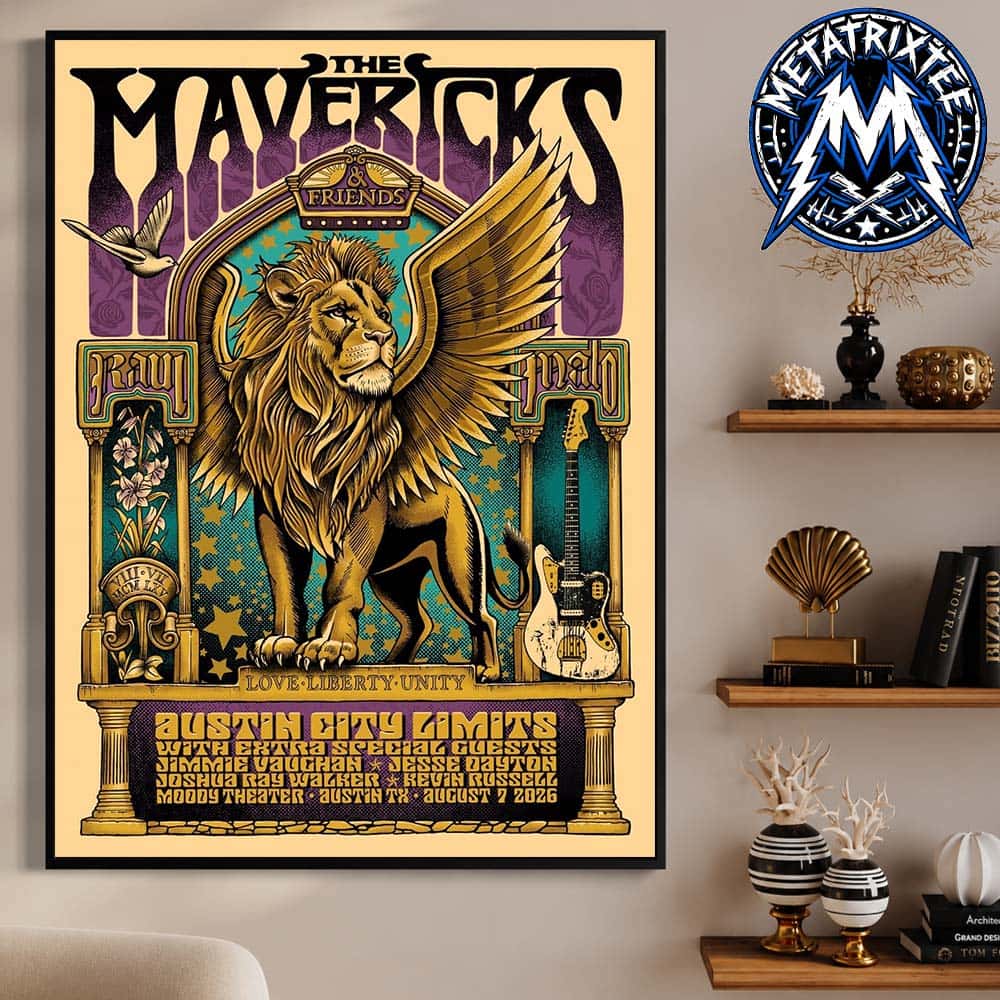 The Mavericks And Friends Poster For Live Show On August 7 2026 At ACL Live At The Moody Theater In Austin Texas Gallery-Style Poster Canvas The Mavericks And Friends Poster For Live Show On August 7 2026 At ACL Live At The Moody Theater In Austin Texas Gallery-Style Poster Canvas