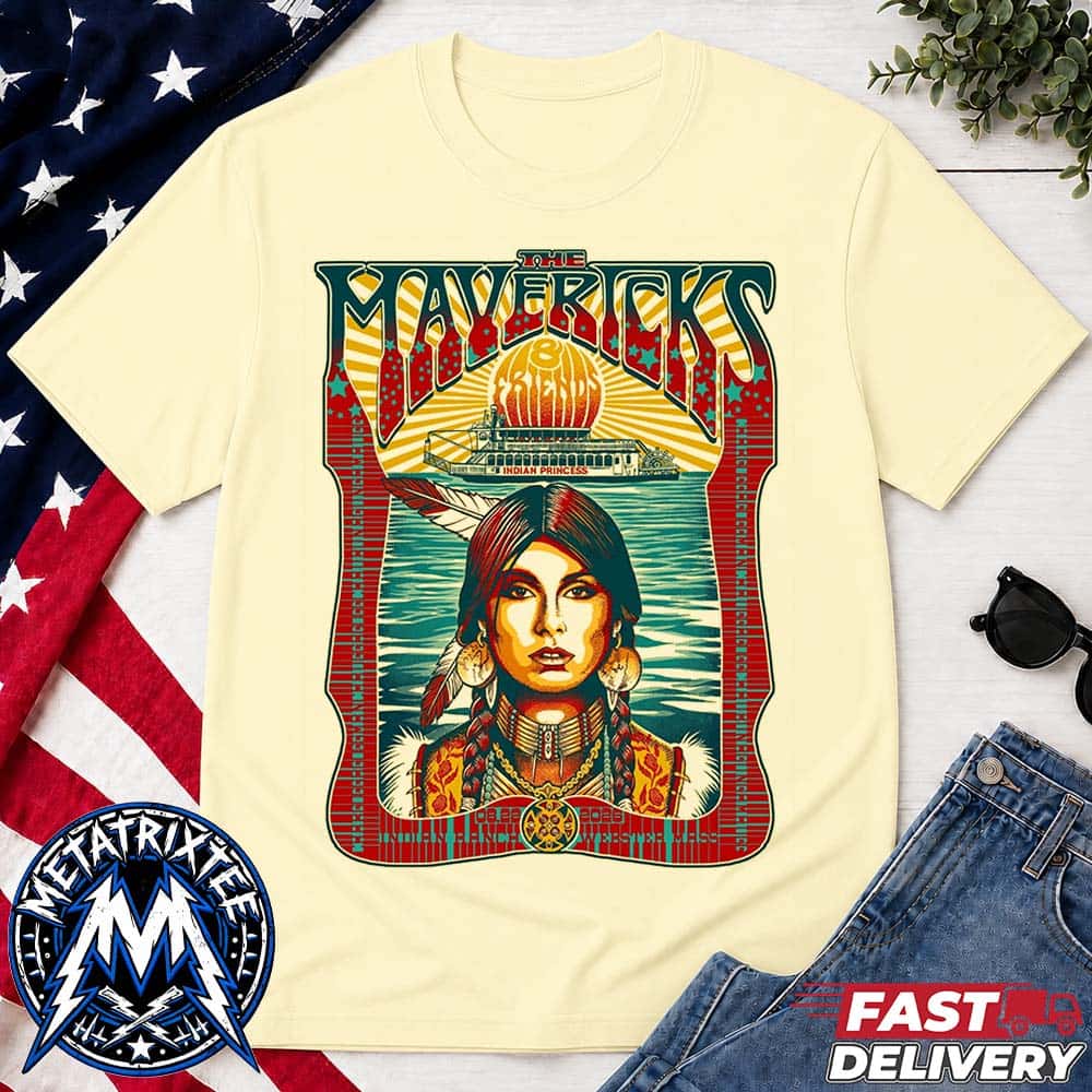 The Mavericks And Friends The Music Lives On Tour Poster On August 22 2026 At Indian Ranch In Webster Massachusetts Unisex T-Shirt The Mavericks And Friends The Music Lives On Tour Poster On August 22 2026 At Indian Ranch In Webster Massachusetts Unisex T-Shirt