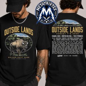 The Outside Lands 2026 Music And Arts Festival Bison Event Tee At Golden Gate Park In San Francisco California From August 7–9 Black T-Shirt