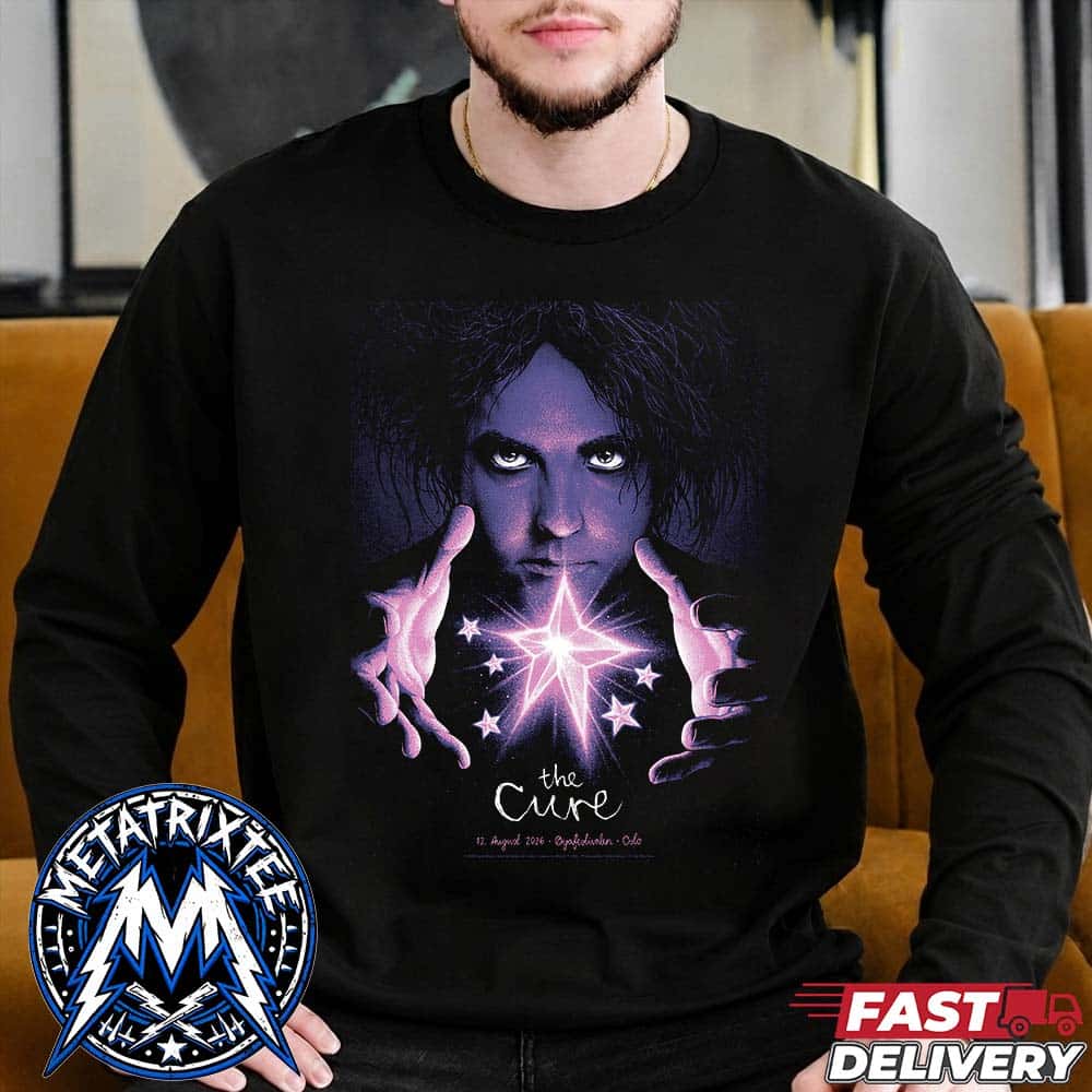 The Oyafestivalen Poster For The Cure At Toyenparken In Oslo Norway On August 12 2026 Black Longsleeve T-Shirt The Oyafestivalen Poster For The Cure At Toyenparken In Oslo Norway On August 12 2026 Black Longsleeve T-Shirt