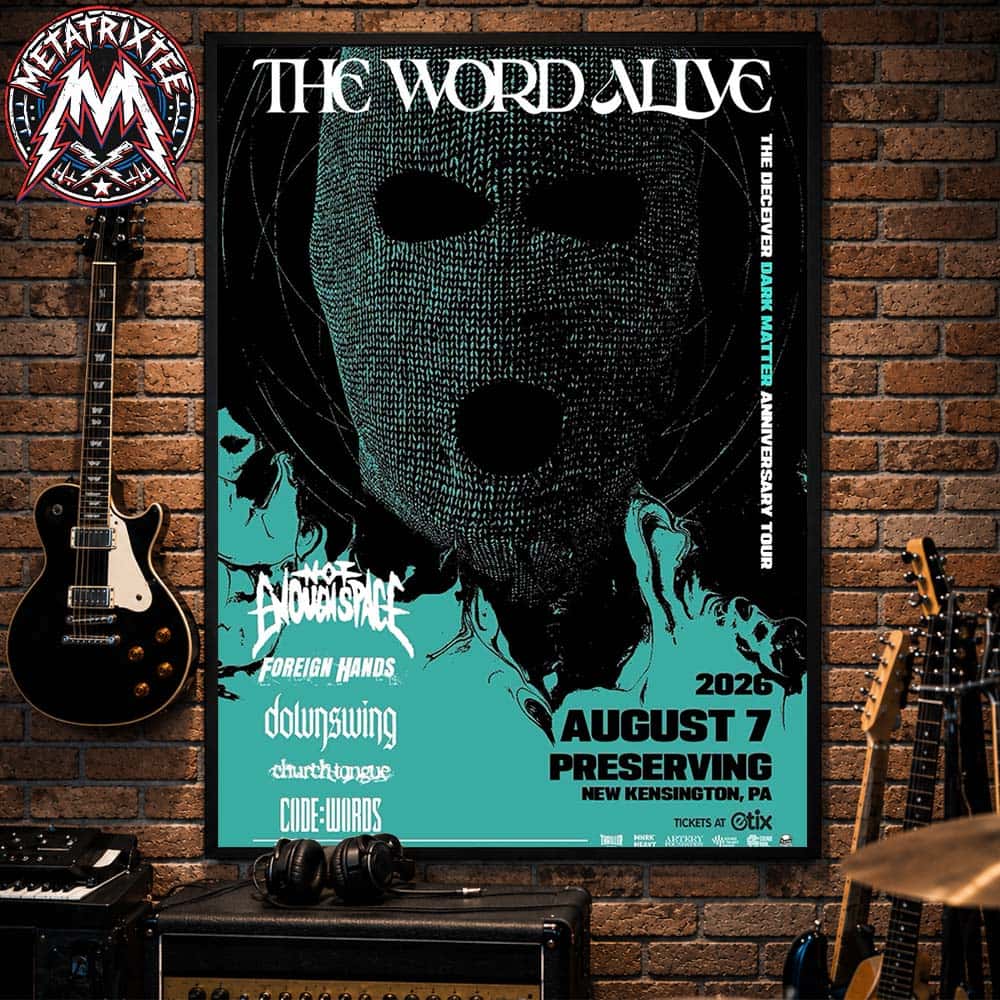 The Word Alive Pennsylvania Tonight Show Poster For August 7 2026 At Preserving Underground In New Kensington Gallery-Style Poster Canvas The Word Alive Pennsylvania Tonight Show Poster For August 7 2026 At Preserving Underground In New Kensington Gallery-Style Poster Canvas