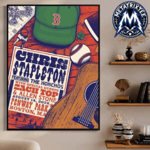 Tour Poster For Chris Stapleton All American Road Show At Fenway Park In Boston MA On August 14 2026 Durable Poster Canvas