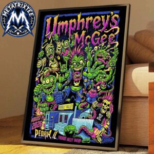 Umphreys McGee Live Concert Poster At Friendly Valley Tavern In Peoria Illinois On August 19 2026 Poster Canvas