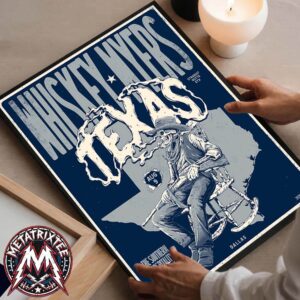 Whiskey Myers Dallas Texas Poster On Sunday August 9 Southern Hospitality Tour 2026 At The Dos Equis Pavilion Gallery-Style Poster Canvas