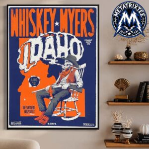 Whiskey Myers Nampa Official Poster For Southern Hospitality Tour At Ford Idaho Center Amphitheater In Idaho On August 12 2026 Poster Canvas