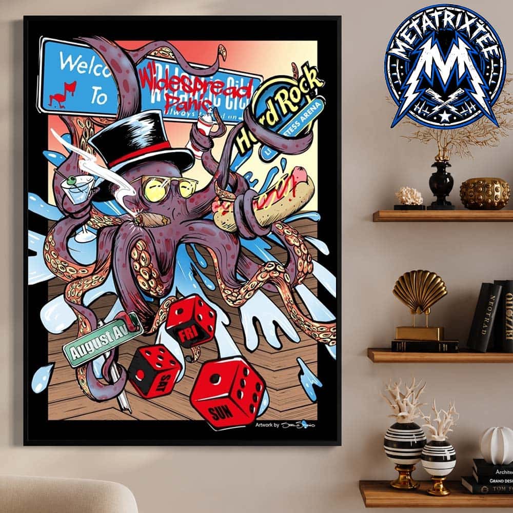 Widespread Panic 2026 Show Poster In Atlantic City New Jersey At Hard Rock Live At Etess Arena On August 14 To August 16 High-Quality Poster Canvas Widespread Panic 2026 Show Poster In Atlantic City New Jersey At Hard Rock Live At Etess Arena On August 14 To August 16 High-Quality Poster Canvas