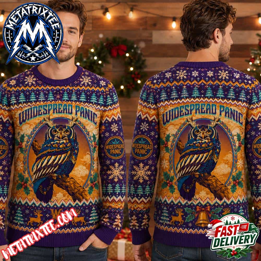 Widespread Panic Band Artistic Owl Design Geometric Winter Motifs Xmas Collectors Edition Ugly Christmas Sweater Widespread Panic Band Artistic Owl Design Geometric Winter Motifs Xmas Collectors Edition Ugly Christmas Sweater