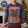 Widespread Panic Bull Head Graphic Red Maroon Base With Golden Snowflake Patterns Ugly Christmas Sweater 2026