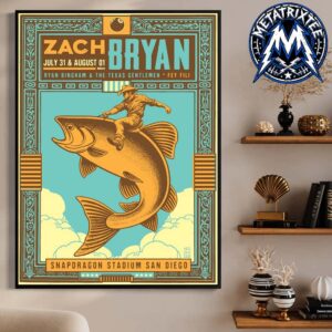 With Heaven On Tour Two-Night Concert Poster For Zach Bryan On July 31 And August 1 2026 At Snapdragon Stadium In San Diego California Professional Poster Canvas