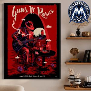 World Tour 2026 Official Tour Poster For Guns N Roses At Busch Stadium In St Louis MO On August 16 2026 Gallery-Style Poster Canvas