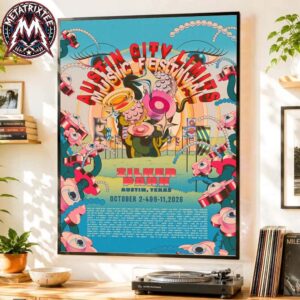 2026 ACL Commemorative Poster For 25th Anniversary Austin City Limits Music Festival 2026  At Zilker Park In Austin TX On October 2-4 And 9-11 2026 Gallery-Style Poster Canvas