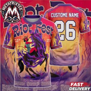 2026 Devil Cowgirl Lineup Poster Riot Music Fest Chicago IL On September 18-20 At Douglass Park Shirt Football Jersey
