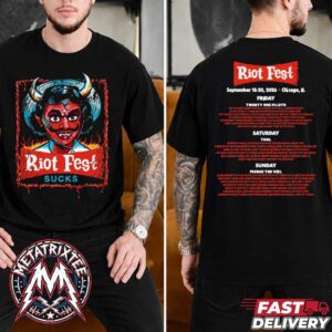 2026 Little Devil Lineup Tee For Riot Music Fest Chicago IL On September 18-20 At Douglass Park Two Sided Short T-Shirt
