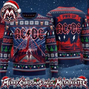 ACDC Winnipeg PWR UP Angus Young Bridge Lightning Fair Isle Pattern Ugly Christmas Sweater Gift For Holiday 2026