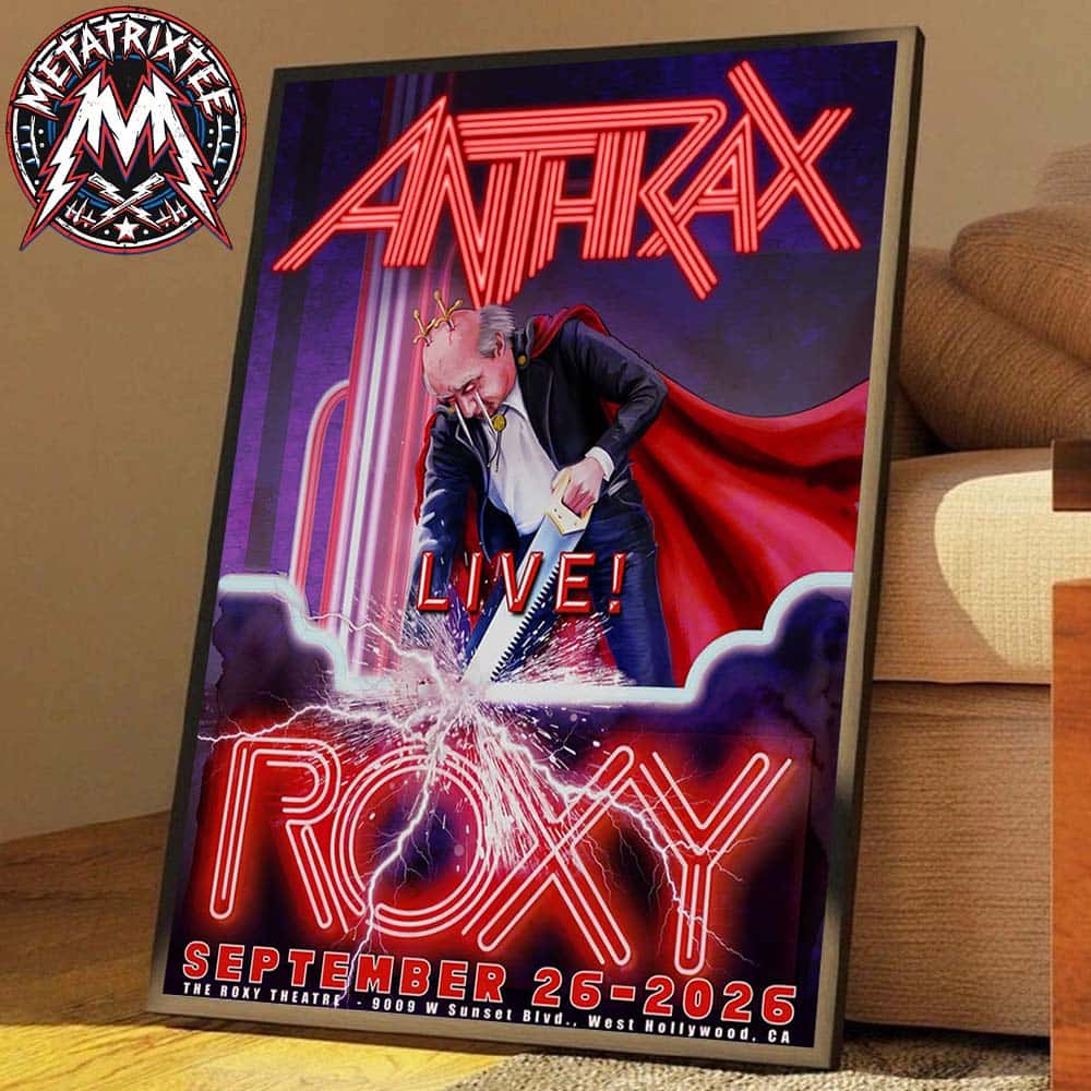 Anthrax West Hollywood One-Night-Only 2026 Poster CURSUM PERFICIO Release For The Roxy Theatre In California On September 26 2026 Premium Poster Canvas Anthrax West Hollywood One-Night-Only 2026 Poster CURSUM PERFICIO Release For The Roxy Theatre In California On September 26 2026 Premium Poster Canvas
