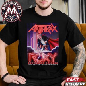 Anthrax West Hollywood One-Night-Only 2026 Poster CURSUM PERFICIO Release For The Roxy Theatre In California On September 26 2026 Short Black T-Shirt
