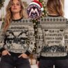 Avenged Sevenfold Crowned Skeleton King Holding Sword And Crossed Bones Logo Holiday Christmas Xmas Ugly Christmas Sweater