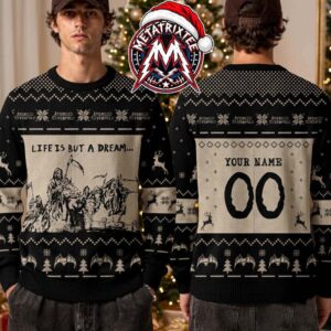 Avenged Sevenfold Life Is But A Dream Grim Reaper Album Art Bats Reindeer Pattern Custome Name And Number 2026 Knitted Ugly Christmas Sweater