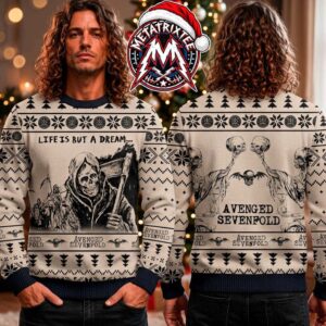 Avenged Sevenfold Life Is But A Dream Grim Reaper Deathbat Gift For Fan Knitted Ugly Christmas Sweater