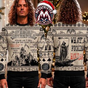 Avenged Sevenfold Rock Band Grim Reaper What A Fucking Holiday Personalized Christmas 2026 Holiday Ugly Christmas Sweater