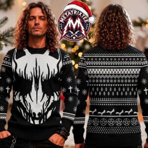 BABYMETAL Fox God Logo Dripping Skull Pentagram Pattern XMAS Collectors Edition Ugly Christmas Sweater