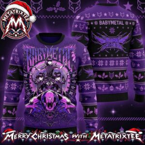 Babymetal Metal Galaxy Anime Graphic With HK Fans Club Logo Gift For Fan Knitted Ugly Christmas Sweater