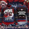 Avenged Sevenfold Crowned Skeleton King Holding Sword And Crossed Bones Logo Holiday Christmas Xmas Ugly Christmas Sweater