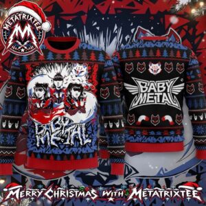 Babymetal Su-Metal Moametal Momoko Fox God Anime Artwork Holiday Christmas Xmas Ugly Christmas Sweater