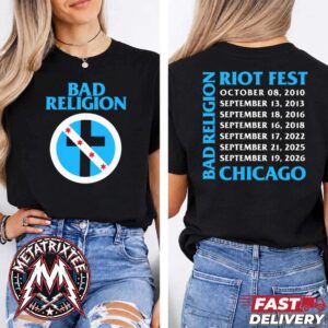 Bad Religion x Riot Festival 2026 Chicago Memorial Concert Tee For October And September Two Sided Short T-Shirt