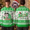 Billie Eilish Album Cover Pose And Hit Me Hard And Soft Typography Blue 2026 Knitted Ugly Christmas Sweater