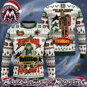 Billie Eilish Hit Me Hard And Soft Blohsh Camo Logo Christmas Pattern Ugly Christmas Sweater Gift For Holiday 2026