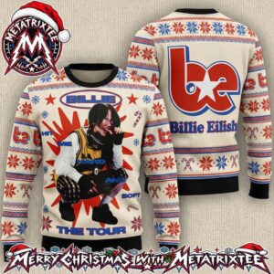 Billie Eilish Hit Me Hard And Soft The Tour BE Star Logo Knitted Ugly Christmas Sweater Gift For Holiday 2026