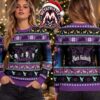 Black Sabbath Henry Winged Demon Purple Polka Dots Stars 2026 Knitted Ugly Christmas Sweater