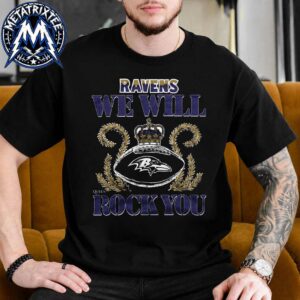 Black Short T-Shirt Queen Band X NFL X Baltimore Ravens We Will Rock You Event Tee 2026
