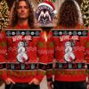 Blink-182 Blue Bunny Running With Carrot Graphic Holiday Christmas Xmas Ugly Christmas Sweater