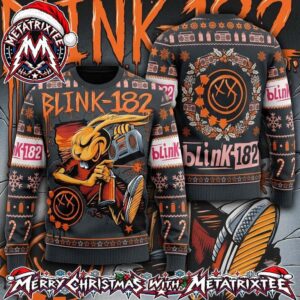 Blink-182 Rabbit Graffiti Art Spray Paint Boombox Snowflake Holiday Christmas Xmas Ugly Christmas Sweater