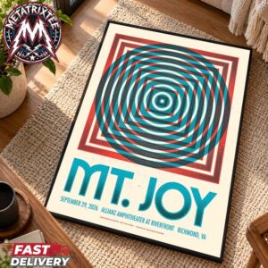Celebrating 10th Anniversary Mt Joy Richmond 2026 Show Poster For The Allianz Amphitheater At Riverfront In Virginia On Tuesday September 29 Poster Canvas