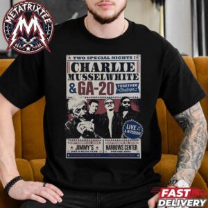 Charlie Musselwhite And GA-20 Band Two Night Poster For September 24 In Portsmouth NH And September 26 In Fall River MA Short Black T-Shirt