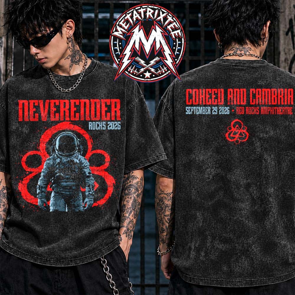 Coheed and Cambria Morrison Colorado 2026 Tee For Neverender Rocks At The Red Rocks Amphitheatre On Tuesday September 29 2026 Washed T-Shirt Coheed and Cambria Morrison Colorado 2026 Tee For Neverender Rocks At The Red Rocks Amphitheatre On Tuesday September 29 2026 Washed T-Shirt