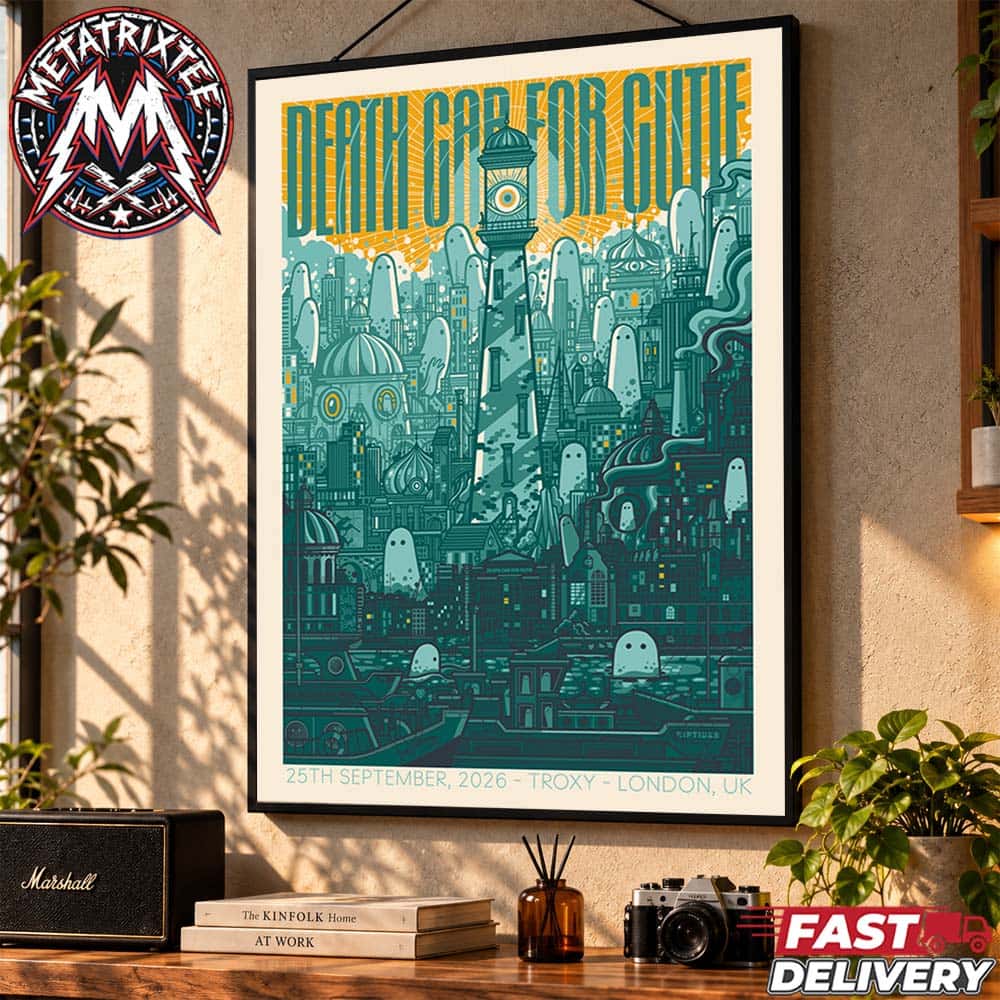 Death Cab for Cutie Show Night 1 Poster Art Drew Millward at Troxy In London United Kingdom On Friday September 25th 2026 Gallery-Style Poster Canvas Death Cab for Cutie Show Night 1 Poster Art Drew Millward at Troxy In London United Kingdom On Friday September 25th 2026 Gallery-Style Poster Canvas