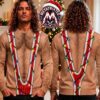 Funny Hairy Chest Elf Bra Jingle Bells 2026 Knitted Ugly Christmas Sweater Funny Hairy Chest Elf Bra Jingle Bells 2026 Knitted Ugly Christmas Sweater