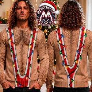 Funny Hairy Chest Red Mankini Christmas Lights 2026 Personalized Christmas Ugly Christmas Sweater Gift For Men And Women